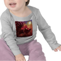 Red Cock Rooster Painting Art - Multi Tees