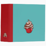 Red Coffee Cupcake teal Binder