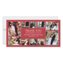 RED COLLAGE | WEDDING THANK YOU CARD CUSTOM PHOTO CARD