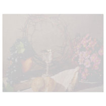 Red Communion, silver cup, grapes, flowers and cro Customized Letterhead