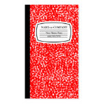 red composition book business card template
