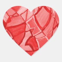 Red Contemporary Abstract Art by Kara Willis Sticker