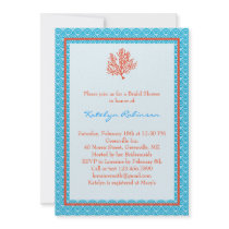 Red Coral Bridal Shower Invitation