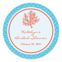 Red Coral Favour Sticker