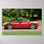 Red Corvette Poster