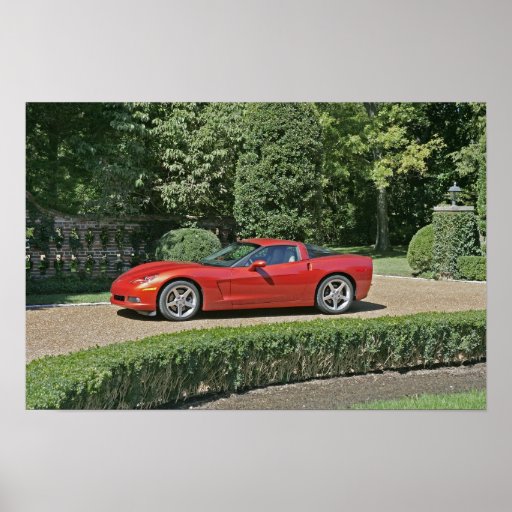 Red Corvette Poster