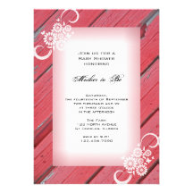 Red Country Flowers Barn Baby Shower Invitation