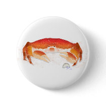 Red Crab Pinback Button