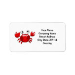 Red crab return address personalized address labels