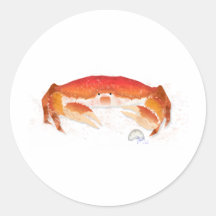 Red Crab Round Sticker