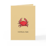 Red Crab sand Cancer Zodiac Birthday Card