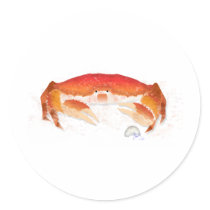 Red Crab Round Sticker