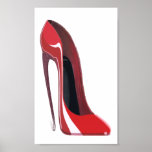 Red Crazy Heel Stiletto Shoe Art Poster