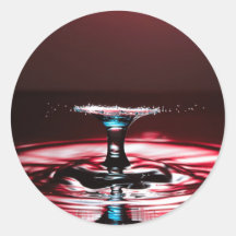 Red Crimson Water Droplet Splash Sticker