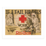 Red Cross Poster - If I Fail He Dies Post Card