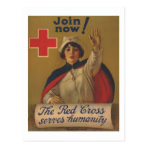 Red Cross Poster - Join Now! Post Cards