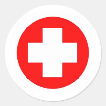 Red Cross Products & Designs! Round Stickers