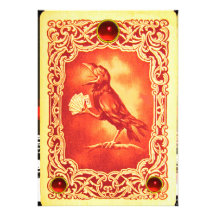 RED CROW PLAYING CARDS,POKER PARTY WAX SEAL PERSONALIZED ANNOUNCEMENTS