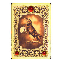 RED CROW PLAYING CARDS,POKER PARTY WAX SEAL CUSTOM INVITATIONS