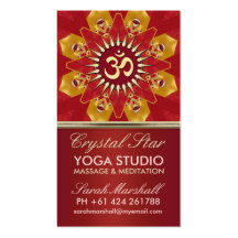 Red Crystal Star Yoga Studio Business Card