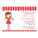 Red Cupcake Fairy Birthday Party Invitation