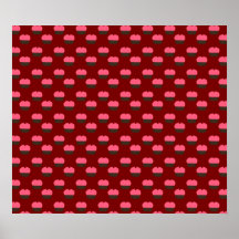 Red cupcake pattern print