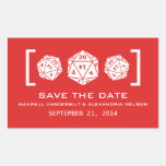 Red D20 Dice Gamer Save the Date Stickers
