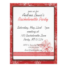 Red Daffodil Bachelorette Party Invitations