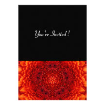 RED DAHLIA,  bright  black Personalized Invites