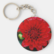Red Dahlia Key Chains