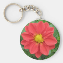 Red Dahlia Key Chains