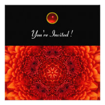 RED DAHLIA, RUBY,   bright  black Custom Announcement
