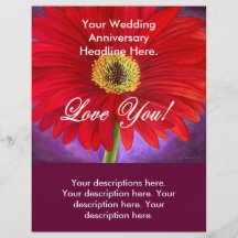 Red Daisy Flower Painting - Multi Custom Flyer