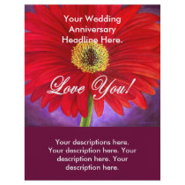 Red Daisy Flower Painting - Multi Custom Flyer