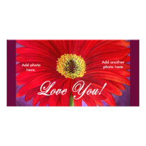 Red Daisy Flower Painting - Multi Photo Card Template
