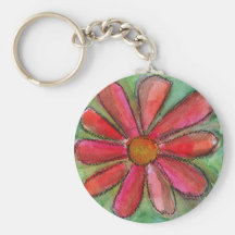red daisy keychain