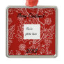 Red Damask Christmas Ornament