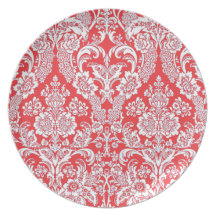 Red Damask  |  Holiday Plates