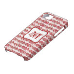 Red Damask Monogram Template iPhone 5 Cover
