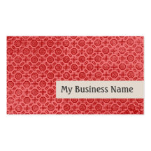 Red damask pattern business card