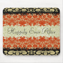Red Damask Wedding Mouse Mat