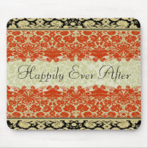 Red Damask Wedding Mouse Pads