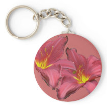Red Daylily Coordinating Items Keychain