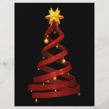 Red design pine and golden balls flyer design