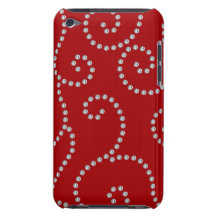red diamond swirls barely there iPod cover