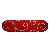 Red diamond swirls custom skateboard