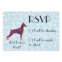 Red Doberman Pinschers Rock!! Invitation