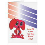 Red Dog Hearts 4th of July Card