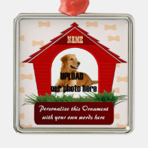 Red Dog House Pet Memorial Ornament