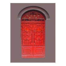 Red Door in Alley Postcards